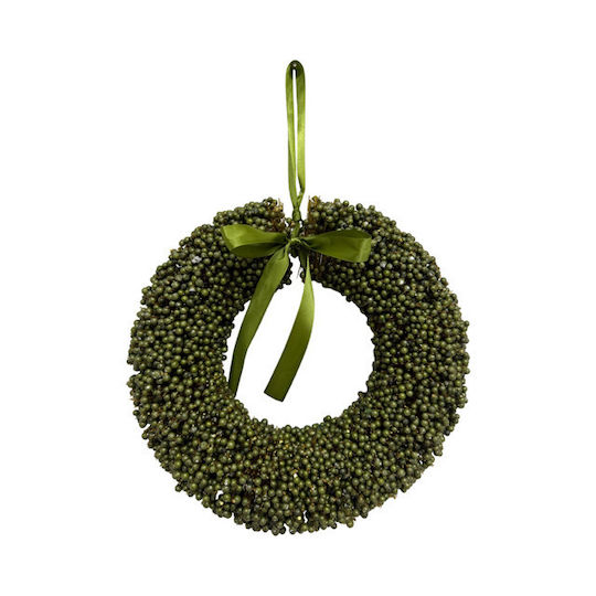 Zen Collection Christmas Decorative Wreath with a Diameter of 30 cm Green