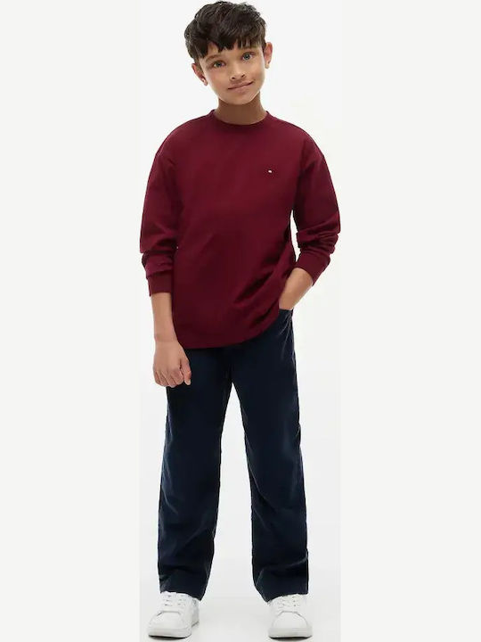 Tommy Hilfiger Kids Long-Sleeved Burgundy Top