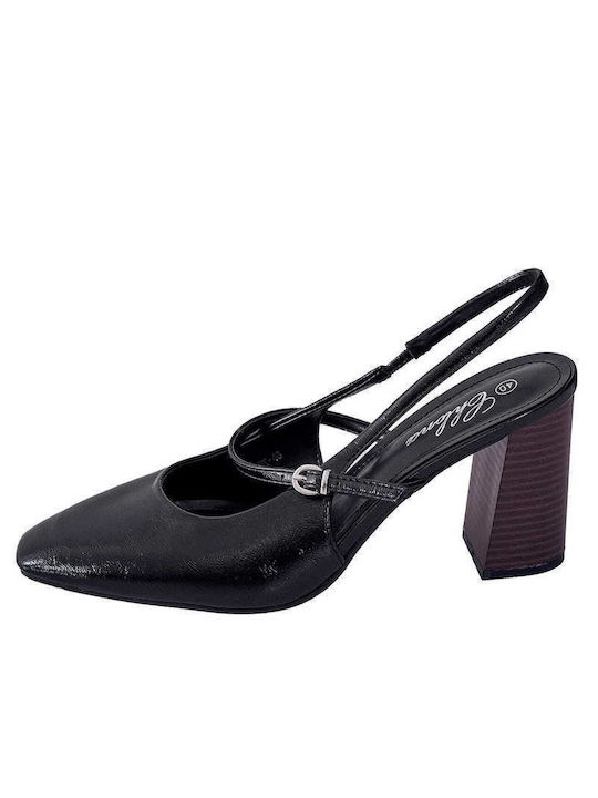 Celestino Обувки на ток Slingback с Каишка Черни