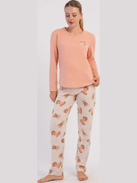 Vienetta Secret Winter Cotton Women's Pyjama Se...