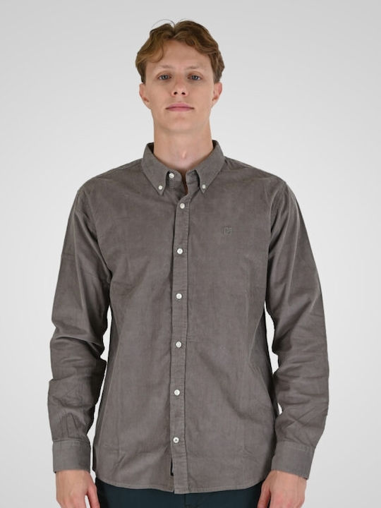 Rebase Long Sleeve Corduroy Shirt Smoke