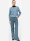 Damenhose aus blauem Cord