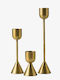 Phos & Gaia Set Metallische Kerzenhalter in Gold 18 cm 3 Stück