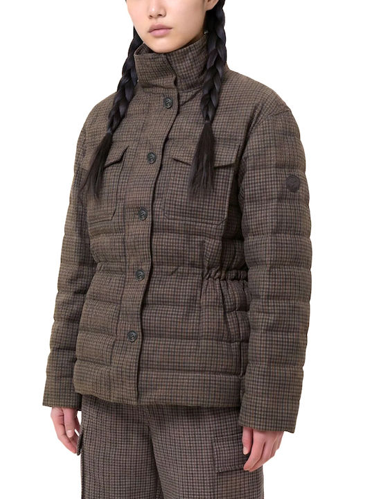 Lottie Дамско Puffer Яке за Зима Кафяво-Черно-Хаки