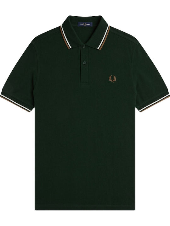 Fred Perry Twin Polo Μπλούζα Πράσινη