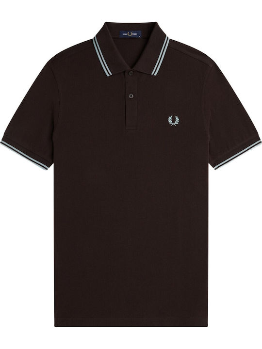 Fred Perry Twin-tipped Polo Μπλούζα Καφέ