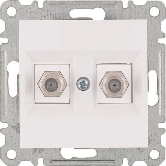 Hager Lumina2 Double Power Socket White