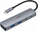 Rapoo Hub 4 Θυρών USB 3.2 με σύνδεση USB-C Γκρι