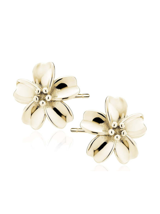 Lysea Women's Flower Earrings 925 Silver Gold Zirconia