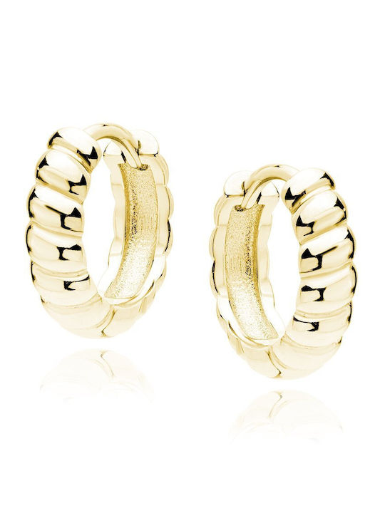 Lysea Ραβδωτοί Κρίκοι 13 Mm Κλιπ Ασφαλείας Χρυσό 14k