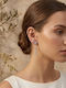 Lysea Women's Earrings Asymmetric Stars Steel Silver Rhinestones