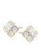 Lysea Women's Earrings Flowers Mother-of-Pearl 925 Silver Gold Zirconia