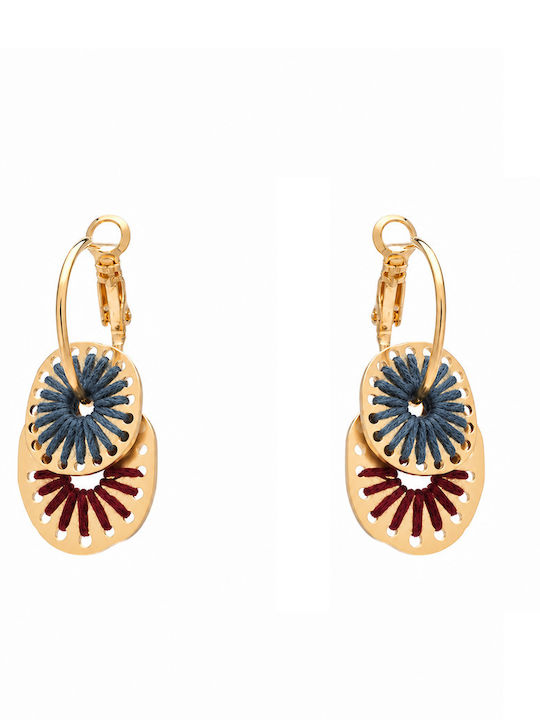Mushrooms Navy Wine Hoop Earrings Mushrooms Navy Wine Hoop Earrings