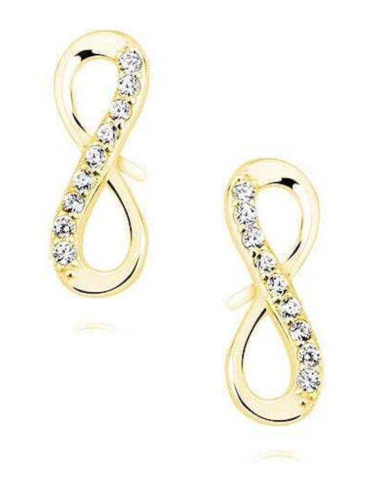 Lysea Women's Earrings Infinity 925 Silver Gold Zirconia
