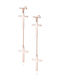 Lysea Stud Earrings Cross Chain 925 Silver Rose Gold