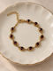 Women's Chain Bracelet with Eye Design Made of Gold-Plated Stainless Steel with Zircon