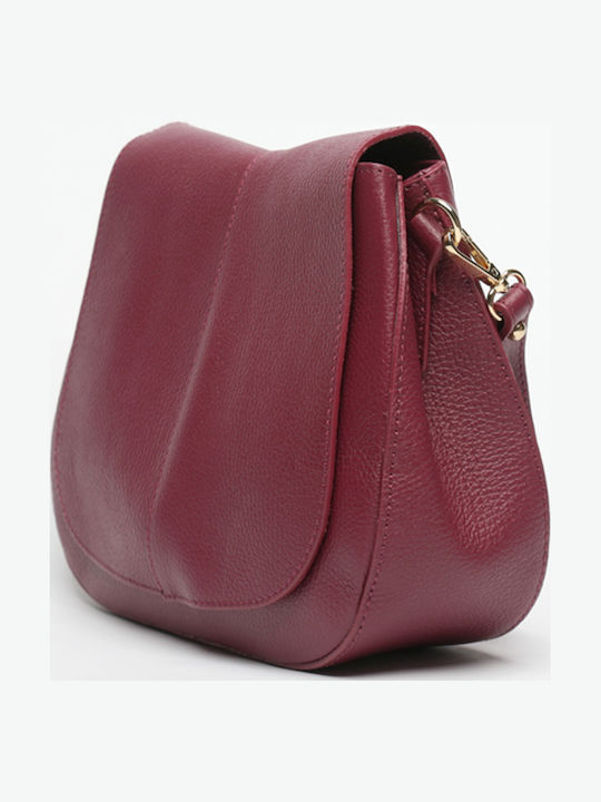 Burgunderrote Damen-Ledertasche zum Umhängen
