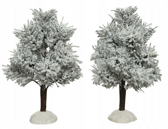 Christmas Decorative Snowy Plastic Tree 21 cm 2 pcs