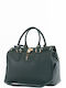Olivegrüne Damen-Schultertasche aus Leder