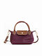 Burgunderrote Damen-Schultertasche aus Leder