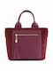 Bordeauxfarbene Damen-Schultertasche aus Leder
