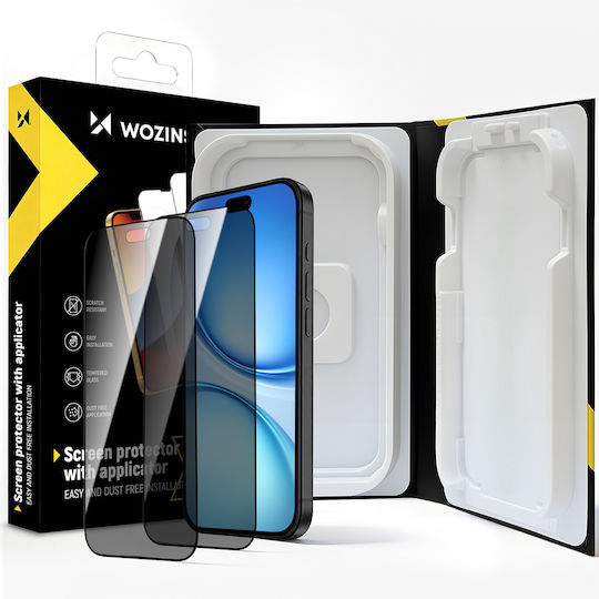 Wozinsky Easyfit Privacy Glass Протектор от закалено стъкло с Privacy Ефект за iPhone 17 / 16 Pro, 2 Броя, 5907769395840