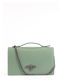Grüne Damen-Ledertasche mit Klappe