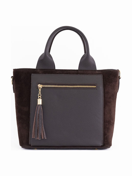 Grey Leather Women's Shoulder Bag