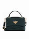 Grüne Damen-Ledertasche im Satchel-Stil