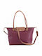Bordeauxrote Damen-Schultertasche aus Leder