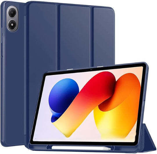Smart Tri-Fold-Klapphülle mit Stifthalter für Xiaomi Redmi Pad Pro 12.1 Zoll Dunkelblau