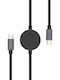 Fixed Watch Charging Cable with USB-C/USB-C Ports for Apple and Samsung Watch 1.5m PD 60W Grey