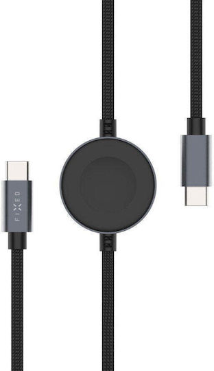 Fixed Watch Charging Cable with USB-C/USB-C Ports for Apple and Samsung Watch 1.5m PD 60W Grey