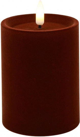 Christmas LED Candle 013.839971 7.5x10cm Dark Brown