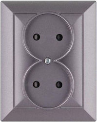 Abex Double Power Socket Gray Abex Double Power Socket Gray