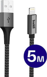 Buddi Flex USB-A към Lightning Кабел 12W Черен 5 m