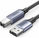 Ugreen USB 2.0 Cable USB-B male - USB-B male Μαύρο