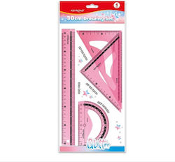 Keyroad Set de 4 Instrumente Geometrice Roz