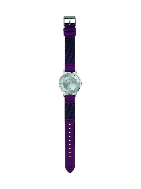 Men's 35mm Battery-Powered Watch with Purple Fabric Strap