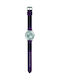 Men's 35mm Battery-Powered Watch with Purple Fabric Strap