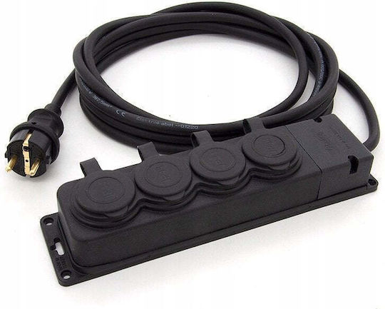 Hilark Site Power Strip Extension Cord 4 Sockets with 2m Cable Length Waterproof
