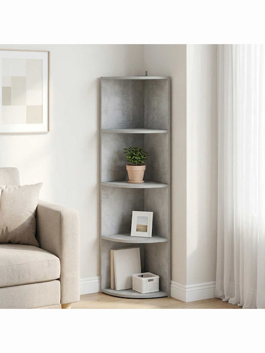 Corner Bookcase Grey 41.5x41.5x143 cm