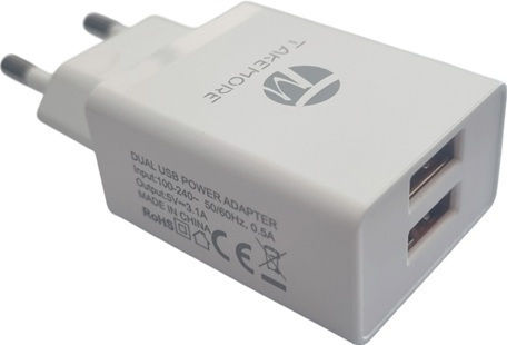 Takemore Ladegerät Ohne Kabel mit 2 USB-A-Anschlüssen Weiß (266879)