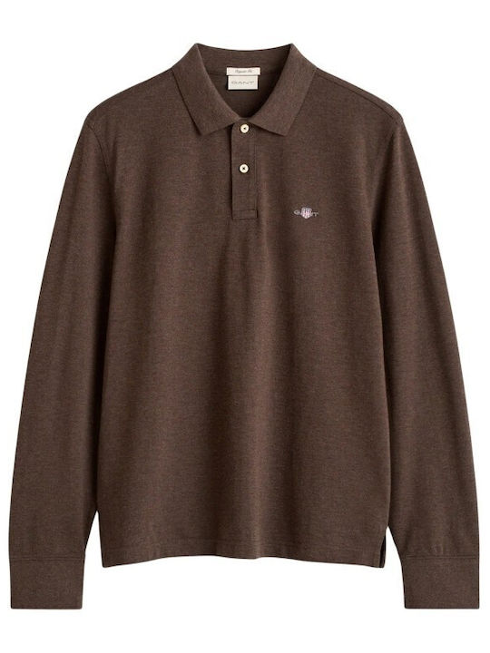 Gant Shield Polo Μπλούζα Σκούρο Καφέ