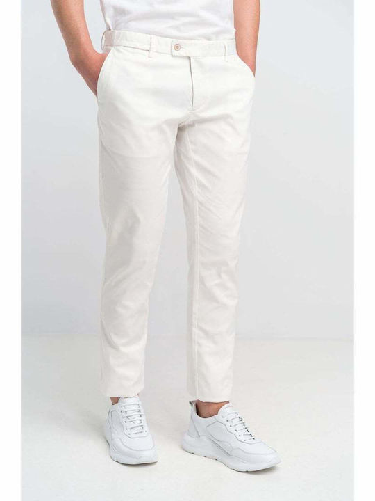 Monte Napoleone Men's Stretch Chino Trousers White