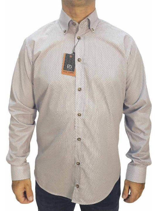 Long Sleeve Shirt in Regular Fit Beige