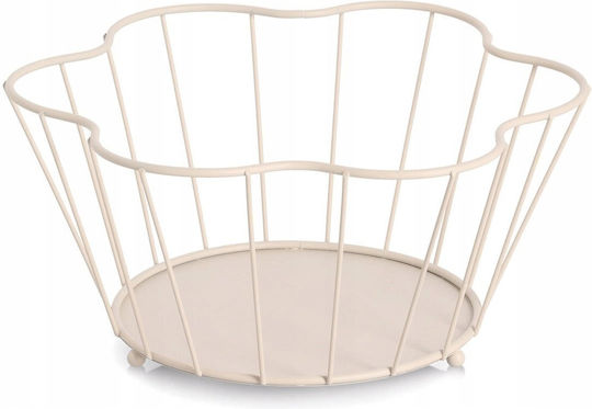 Zeller Φρουτιέρα Μεταλλική Μπεζ 30x30x14εκ.