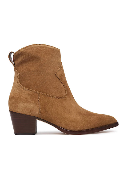Braune Damen-Lederstiefeletten
