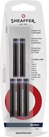 Sheaffer 5 Ανταλλακτικά Μελάνια για Στυλό Μαύρα