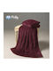 Coral Cells Stripe Single Blanket 160x220 cm Burgundy